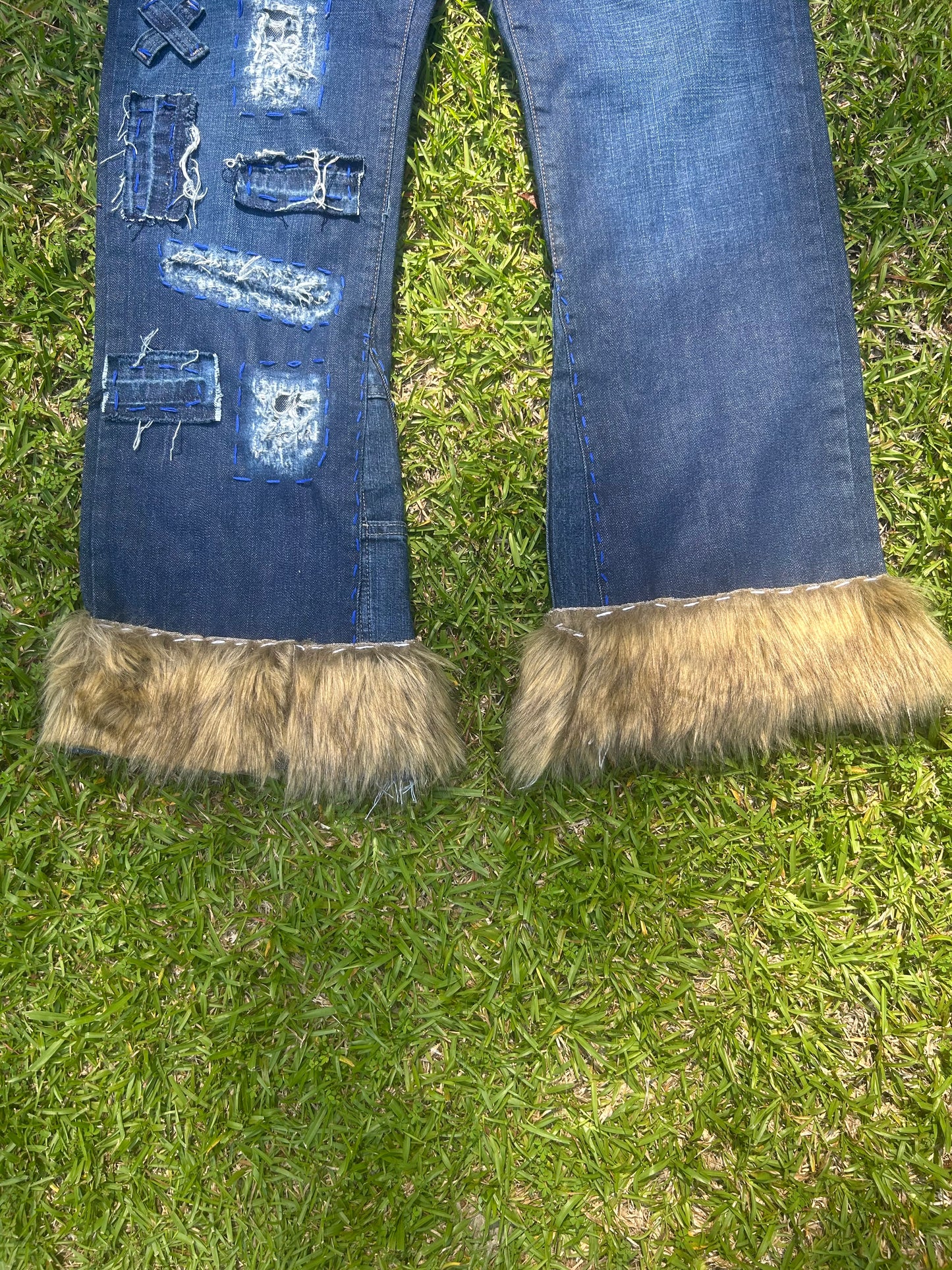 Fur Cuffed Denim