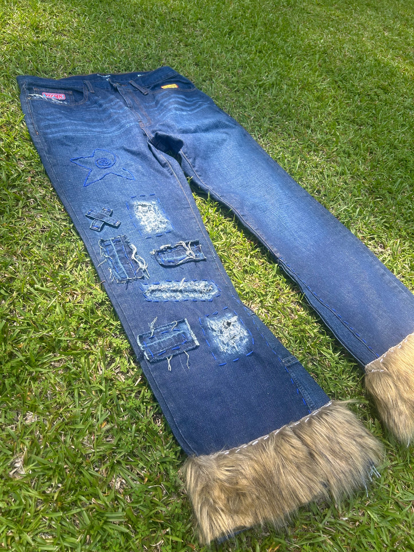 Fur Cuffed Denim